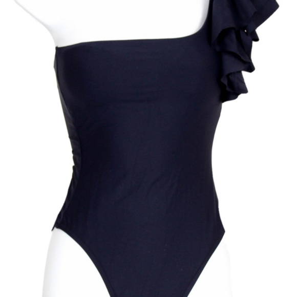 J Crew Ruffle Shoulder One Piece Swimsuit Bathing - Picture 3 of 3